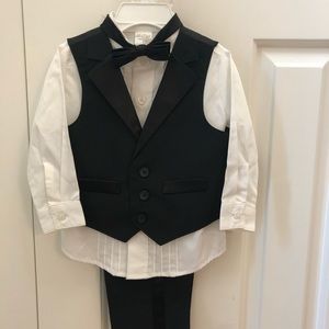 Baby 4 piece tuxedo vest set